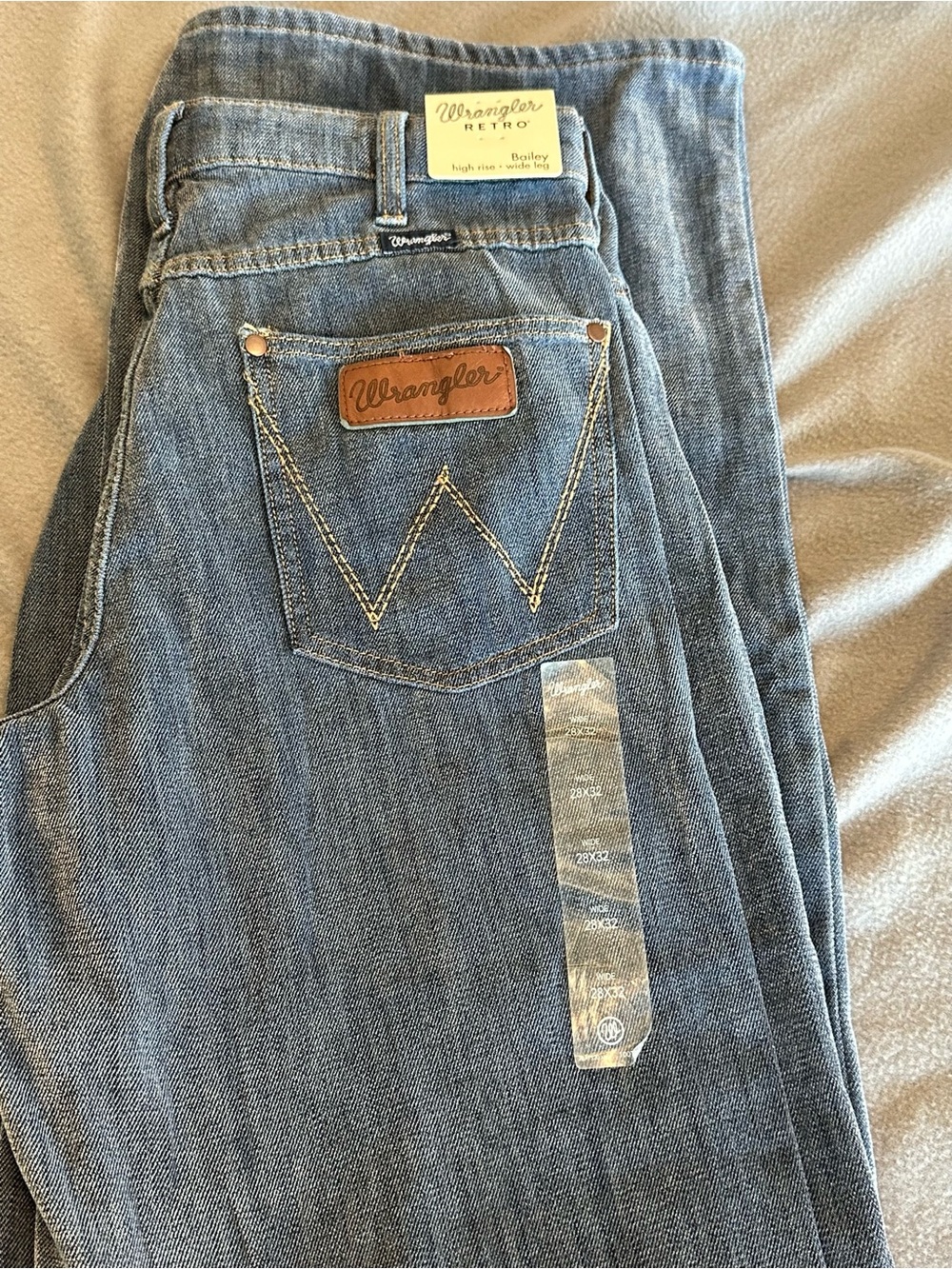 Wrangler Women’s Bootcut High Rise, Wide Leg Jeans with Leather Patch